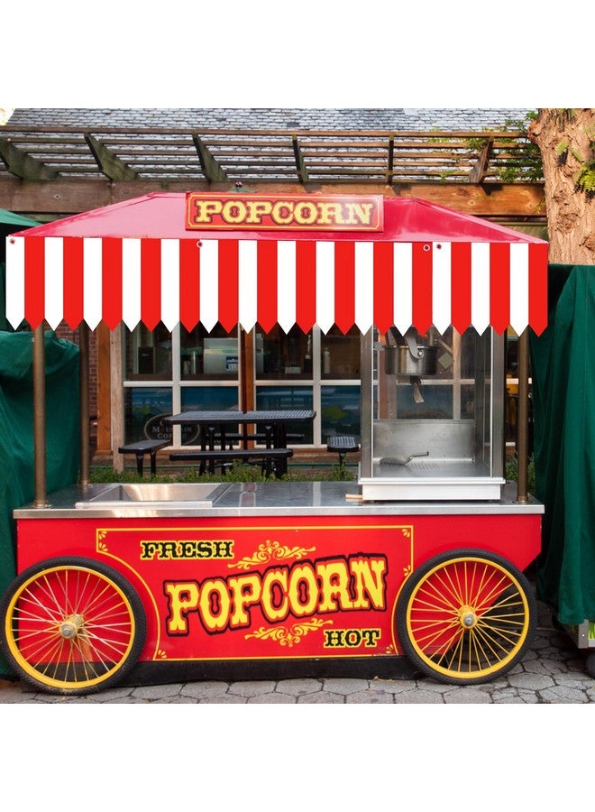 SmoothNovelty Carnival Tent Circus Theme Party Decorations White And Red Striped Circus Awning Decor 3D Awning Circus Tent Canopy For Mardi Gras Carnival Theme Party Decor, 9.84 X 78.74 Inch (3 Pcs) - Image 5