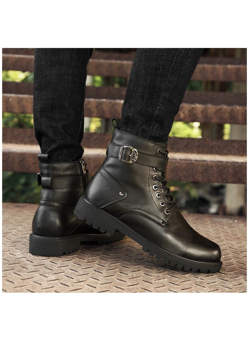 KUYING - New Men's Casual Leather Boots - Image 1