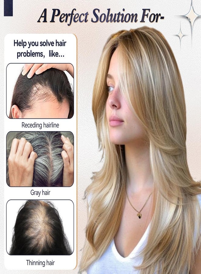 starluck Human Hair Topper for Women with Thinning Hair, 100% Real Human Hairpiece, 4.6 * 4 Inch Upgrade SilkHug Swiss Lace Base Hairpiece,14 Inch, No Bangs (Ombre Ash Blonde) - Image 5
