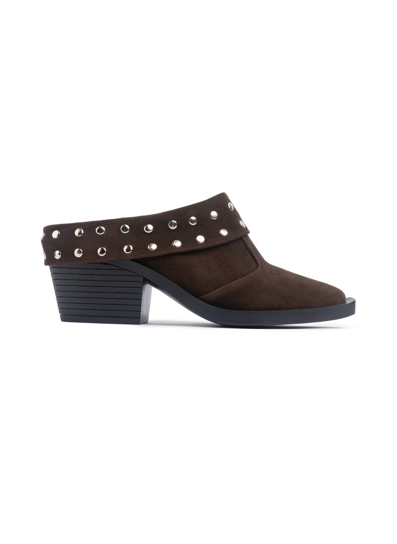 TGS Studded Suede Heel Mules  - Image 1