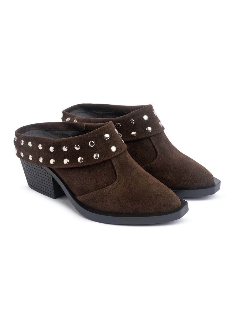 TGS Studded Suede Heel Mules  - Image 2
