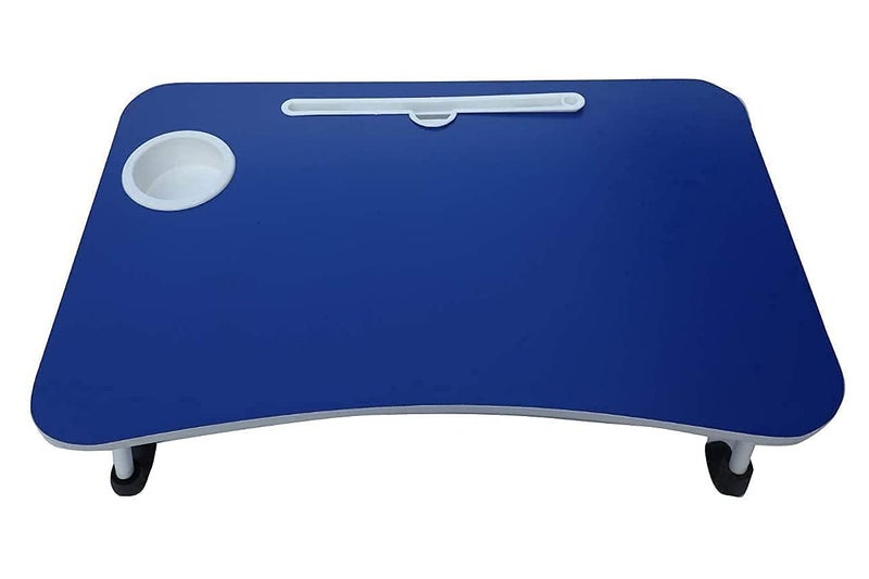 Radiant Wood Smart Multi-Purpose Laptop Table, Dock Stand, Study Table, Bed Table, Foldable, Portable, Ergonomic, Rounded Edges, Non-Slip Legs (Blue) - Image 2
