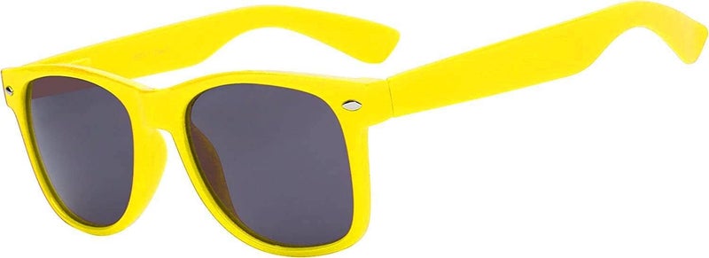 OWL Classic Vintage Sunglasses 80s Style with Clear Lens, Smoke Lens Nerdy Colorful Frames - Image 1