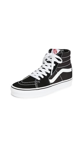Vans UA Sk8 High Top Sneakers, Black/Black/White, 6.5 US Women/5 US Men - Image 1