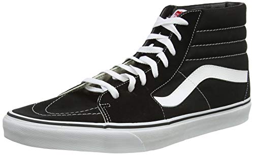 Vans UA Sk8 High Top Sneakers, Black/Black/White, 6.5 US Women/5 US Men - Image 4