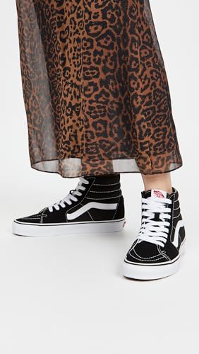 Vans UA Sk8 High Top Sneakers, Black/Black/White, 6.5 US Women/5 US Men - Image 3
