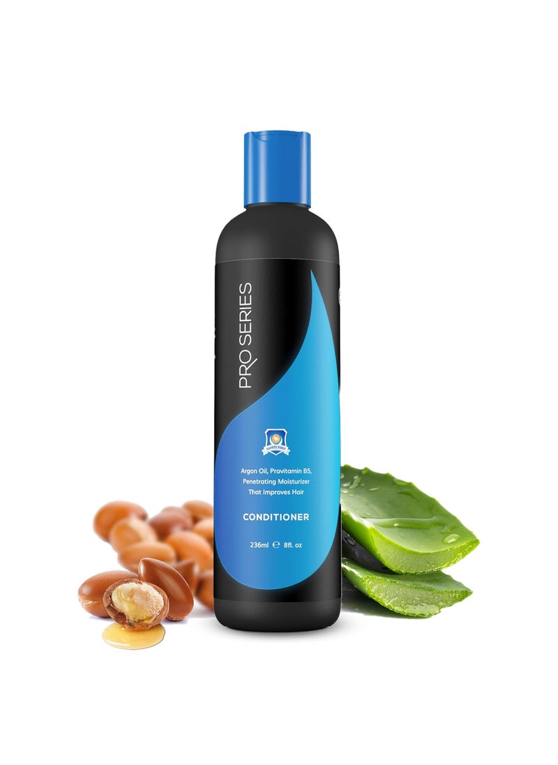 Professional Hair Labs - Pro Series Conditioner for Shiny Smooth Strong Frizzfree  Bouncy Healthy Hair  Daily Use Hair Care Color Treatment wArgan Oil Aloe Vera  Cucumber for Lace Wig Toupee  Hairpieces 8oz - Image 1