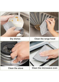 WAZDORF 10 Pack Non-Scratch Wire Dishcloth & Gaps Cleaning Brush, Multipurpose Wire Dishwashing Rags for Wet and Dry, Reusable, Wire Cleaning Cloth for Kitchen, Sinks (10 Cloth +1 Gap Brush) - pzsku/ZB4D495AD5B25EFB557BAZ/45/_/1736571425/abb4967c-db31-4e84-b56f-b4c9ffbd0cbc