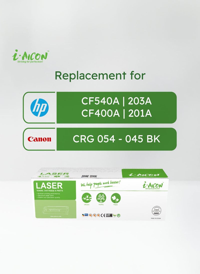 i-Aicon Compatible Laser Toner Black (HP CF540A | 203A / CF400A | 201A / Canon 054/045) - Image 2