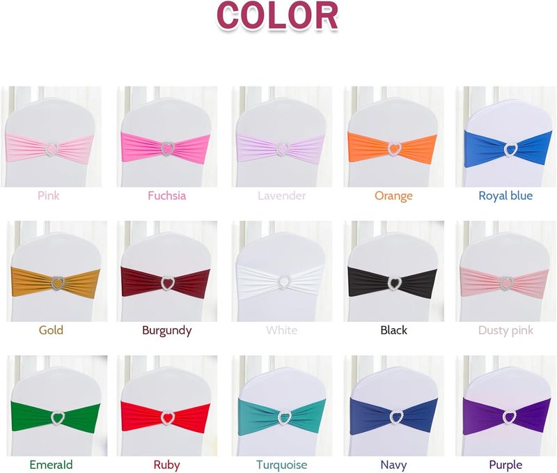 Howhic Pack of 30 Spandex Chair Sashes Bows Stretch Chair Cover Band with Buckle Slider Universal Elastic Chair Ties for Wedding Banquet Party Event Decoration (Dusty Pink) - Image 5