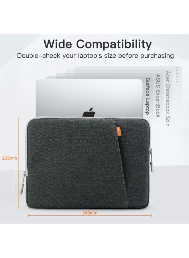 JETech Laptop Sleeve for 13-14Inch MacBook Neo (A18 Pro), MacBook Air/Pro (M1-M5) 2020-2026, 13-13.6 Inch Notebook, Waterproof Shock Resistant Bag Case with Accessory Pocket (Dark Grey) - Image 3