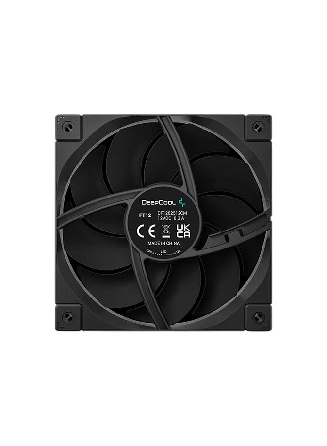 DEEPCOOL FT12 120mm Black Single Fan – High-Performance PWM Cooling, Fluid Dynamic Bearing, Silent Operation, Optimal Airflow for Cases & Radiators  - Image 3