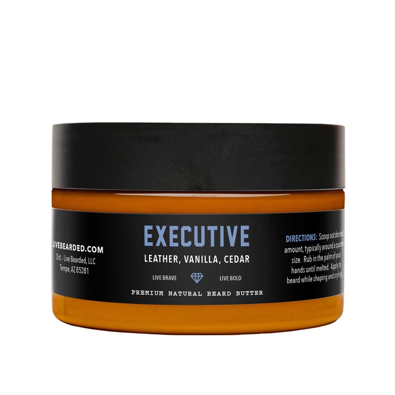 Live Bearded Beard Butter 3 fl oz  Made in the USA  AllNatural Leavein Conditioner and Softener with Shea  Executive Scent  Cedar Vanilla