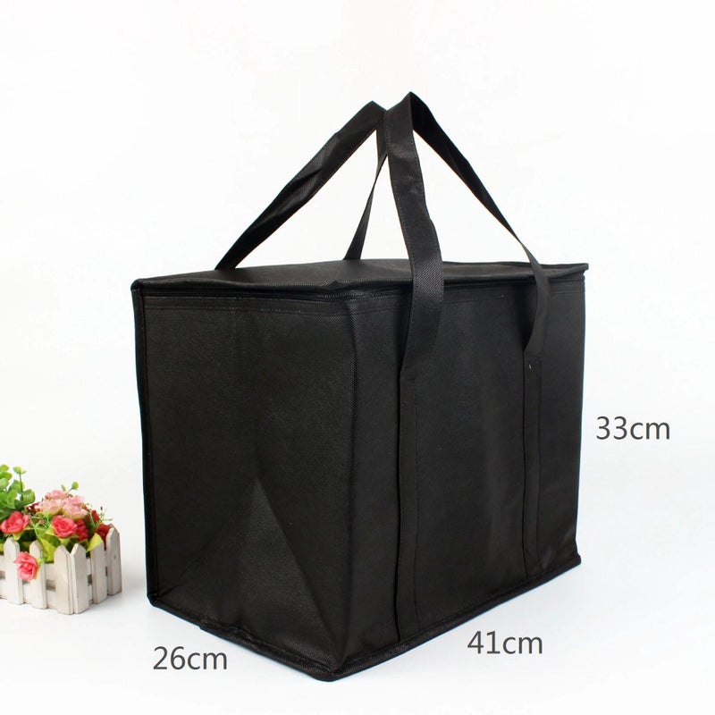Ready Supply Non-Woven Aluminum Foil Insulation Bag Large Capacity Portable Car Takeout Outdoor Insulation Bag(41X26X33cm ash) - Image 2