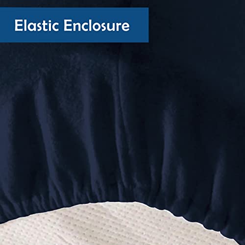 Sassoon Laika Diwan Bed Waterproof Mattress Protector 48x72 inch (4x6 Feet) | Pack of 1, Blue Single Bed | Elastic Fitted Cotton Feel Terry Ultra Soft Breathable Hypoallergenic Mattress Cover - Image 5
