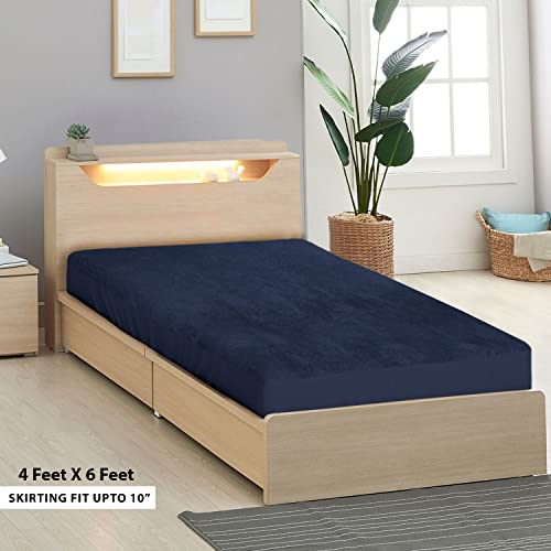 Sassoon Laika Diwan Bed Waterproof Mattress Protector 48x72 inch (4x6 Feet) | Pack of 1, Blue Single Bed | Elastic Fitted Cotton Feel Terry Ultra Soft Breathable Hypoallergenic Mattress Cover - Image 2