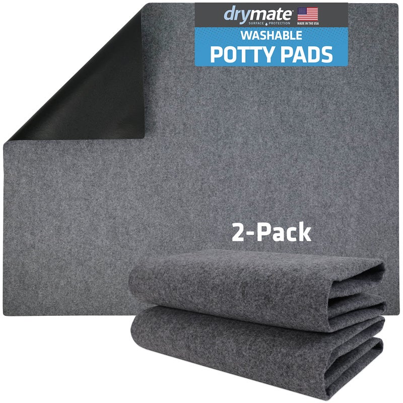 Drymate Washable Pee Pads for Dogs 2Pack Waterproof Absorbent NonSlip Reusable Pet Training Potty Puppy Mats Housebreaking Incontinence Bed Pads CrateKennel USA Made Large 29 x 36