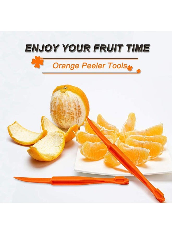 Cosmer Orange Peeler Tools Plastic Citrus Remover Easy Open Lemon Peel Cutter Vegetable Slicer Fruit Kitchen Gadgets (Orange 2 Pack) - Image 3