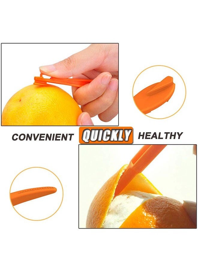 Cosmer Orange Peeler Tools Plastic Citrus Remover Easy Open Lemon Peel Cutter Vegetable Slicer Fruit Kitchen Gadgets (Orange 2 Pack) - Image 4
