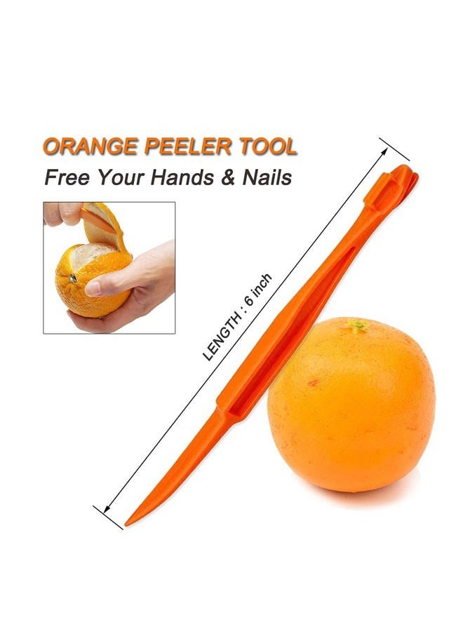 Cosmer Orange Peeler Tools Plastic Citrus Remover Easy Open Lemon Peel Cutter Vegetable Slicer Fruit Kitchen Gadgets (Orange 2 Pack) - Image 2