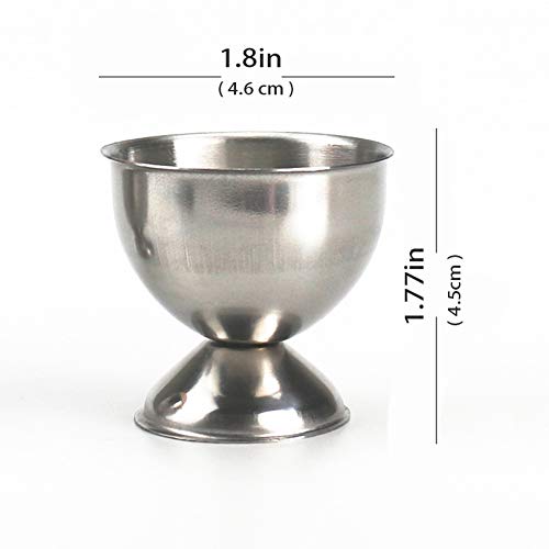 Luzen 2Pcs Stainless Steel Egg Cups Egg Holders Egg Tray Kitchen Gadgets Tools for Hard Boiled Eggs, Silver - Image 2