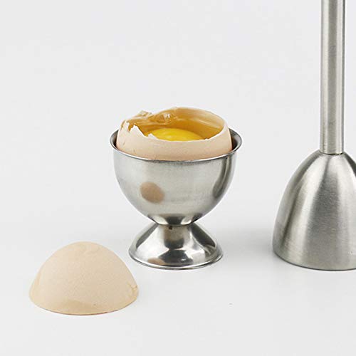 Luzen 2Pcs Stainless Steel Egg Cups Egg Holders Egg Tray Kitchen Gadgets Tools for Hard Boiled Eggs, Silver - Image 3