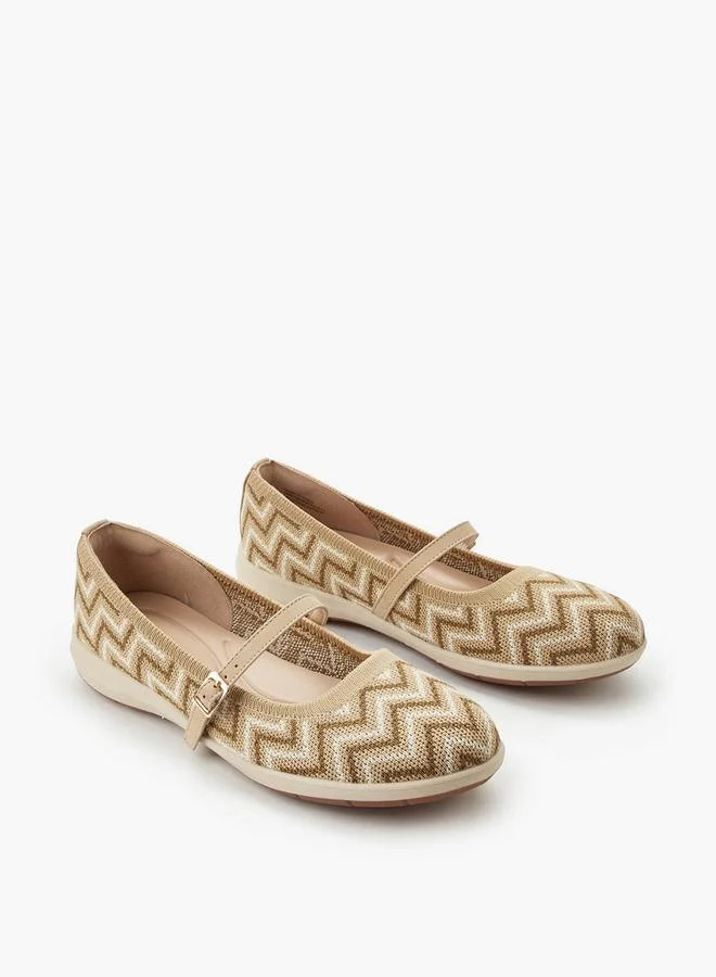 لو كونفورت Women Chevron Textured Ballerina Shoes