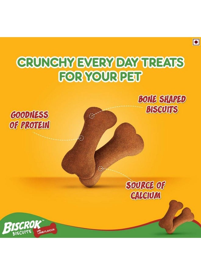 Pedigree Biscrok Biscuits (Above 4 Months) Lamb Dog Treat (900 G),Pack Of 1  - Image 4