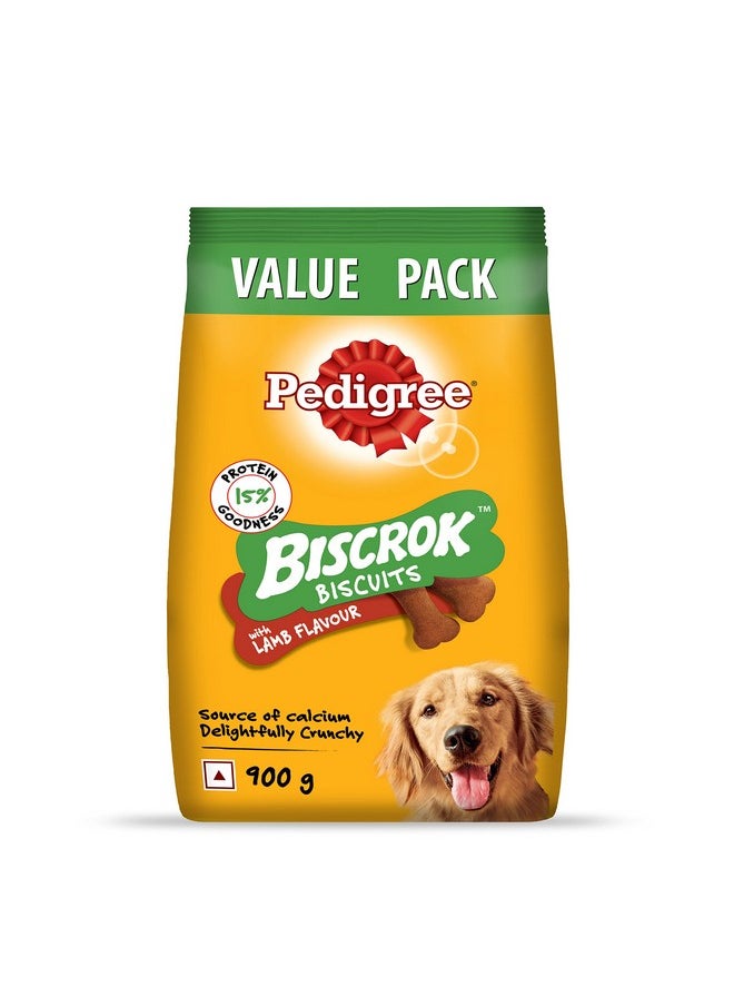 Pedigree Biscrok Biscuits (Above 4 Months) Lamb Dog Treat (900 G),Pack Of 1  - Image 1