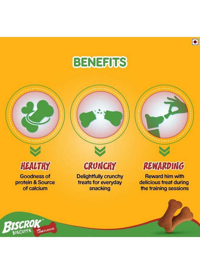 Pedigree Biscrok Biscuits (Above 4 Months) Lamb Dog Treat (900 G),Pack Of 1  - Image 3