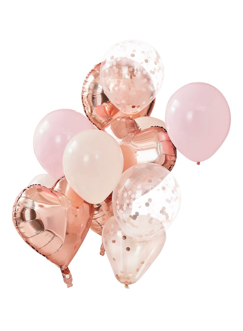 Ginger Ray Rose Gold and Blush Balloon Bundle - Party Decor Pack - Image 1