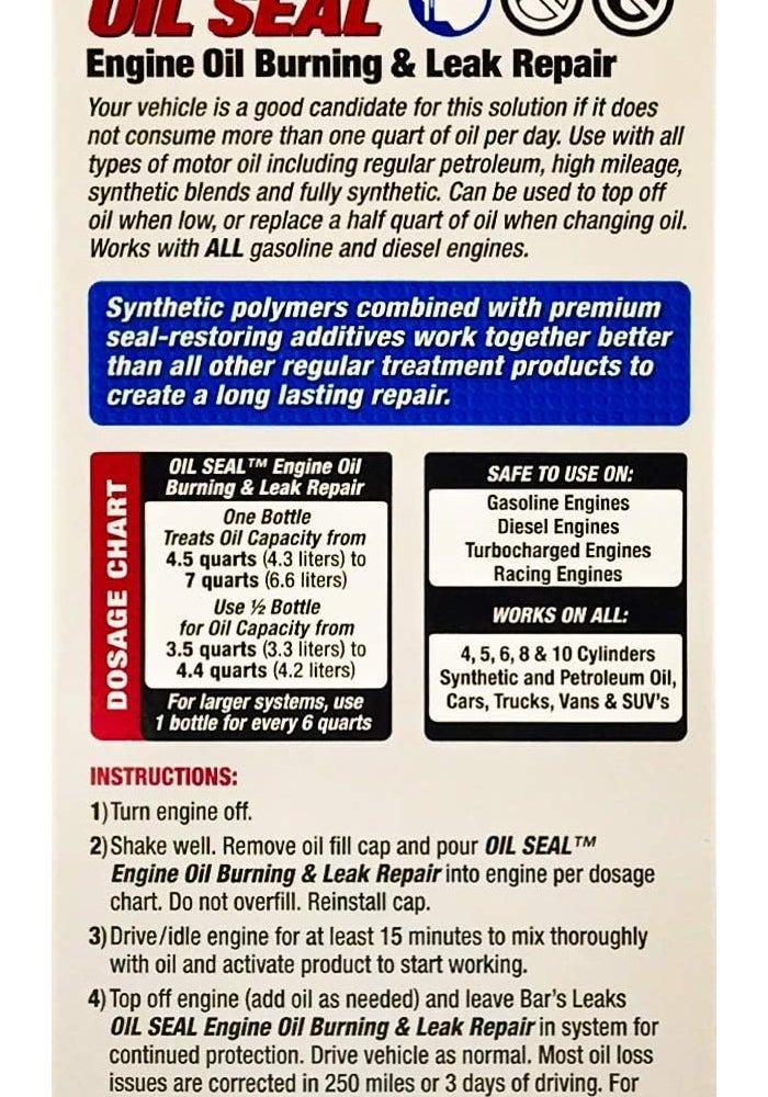 Bar's Leaks Oil Seal Engine Oil Burning & Leak Repair - 16.9 oz - Image 2