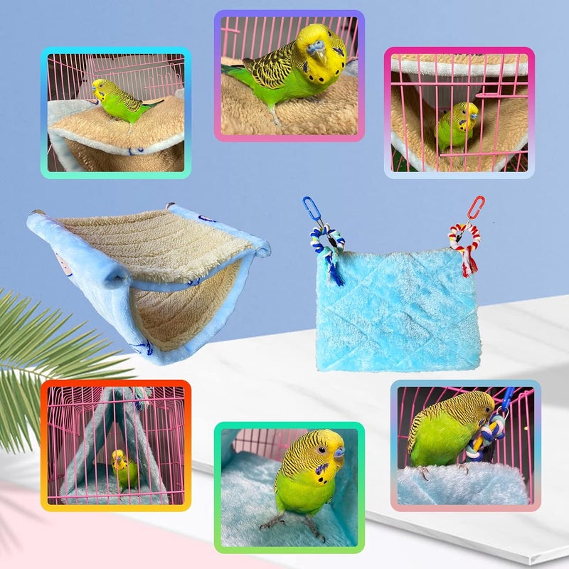 matafat 2Pcs Bird Bed for Cage Hanging Hammock Snuggle Hut Parrot Sleeping Bed Tent Toy Bird Nest Perch for Parakeet Budgies Cockatiels Cockatoo Finch Conures - Image 5