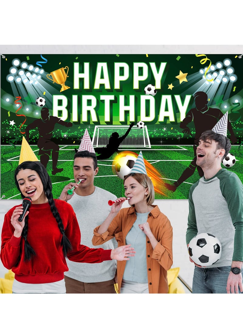 KASTWAVE Soccer Birthday Party Decoration 5.9 x 3.6 Feet Football Field Backdrop Soccer Birthday Banner Background Sports Theme Photo Booth Props for Girls Boys Kids Soccer Birthday Party Supplies - Image 3
