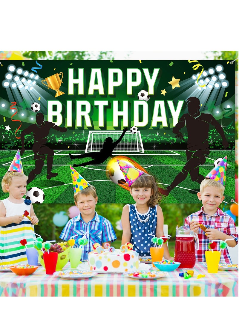 KASTWAVE Soccer Birthday Party Decoration 5.9 x 3.6 Feet Football Field Backdrop Soccer Birthday Banner Background Sports Theme Photo Booth Props for Girls Boys Kids Soccer Birthday Party Supplies - Image 4