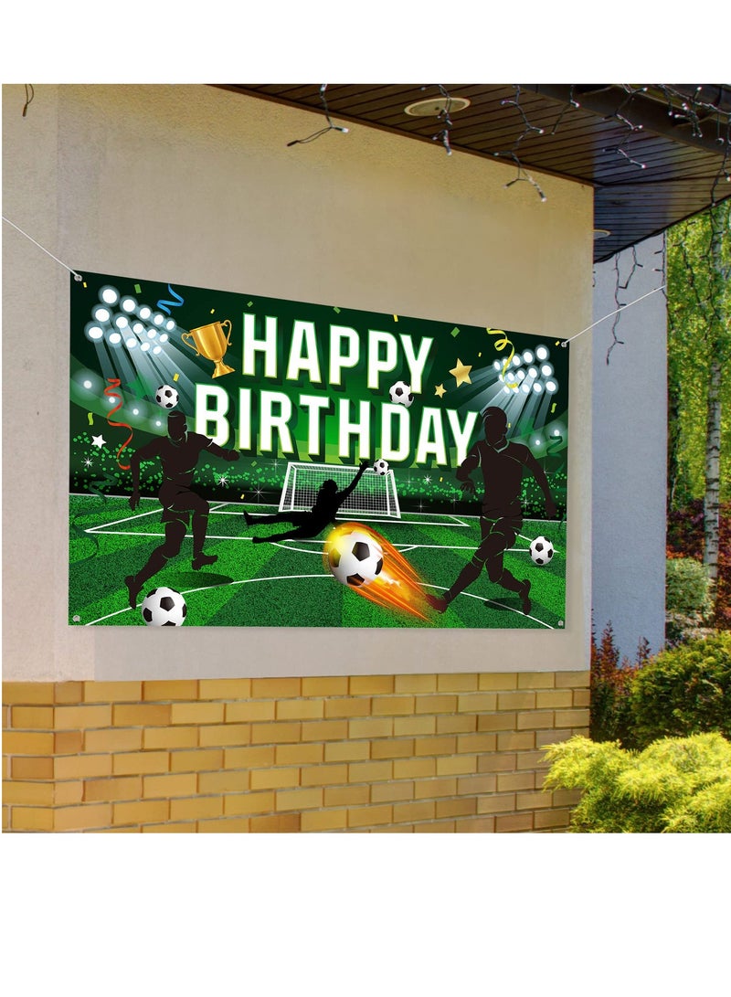 KASTWAVE Soccer Birthday Party Decoration 5.9 x 3.6 Feet Football Field Backdrop Soccer Birthday Banner Background Sports Theme Photo Booth Props for Girls Boys Kids Soccer Birthday Party Supplies - Image 5