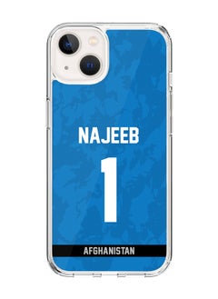 Classic Clear Case for iPhone 14 , Hybrid Soft Case Transparent Cover - Player Name - Najibullah Zadran, Jersey Number- 1