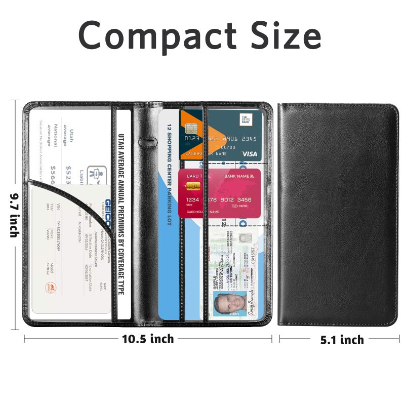 CoBak Car Registration and Insurance Holder - Vehicle Glove Box Car Organizer,Auto Truck Comparment Accessories Case with Magnetic Closure for Driver License,Cards - Image 5
