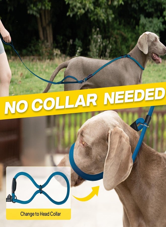 فيدا طوق فيدا 2 في 1 للكلاب بمقابض مزدوجة، طوق مانع للتشابك للكلاب الكبيرة التي تشد، طوق تدريب متين مضاد للشد، عاكس للضوء، مبطن ناعم، مناسب للسلالات الكبيرة والمتوسطة (6 أقدام، أزرق). - Image 2