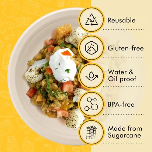 RACETOP Compostable Paper Plates 10 Inch [150 Pack], Disposable Biodegradable Heavy Duty Paper Plates, Made of Natural Sugarcane Fibers, Unbleached Brown, Round - Image 2
