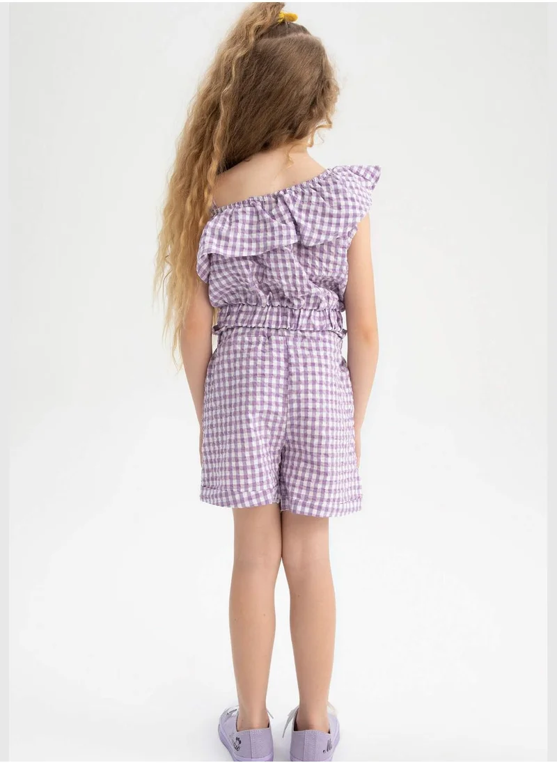 DeFacto Paperbag Fit Belted Check Print Short