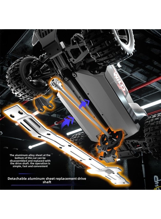 Loquat Simulation 1:18 Four-wheel Drive High-speed Carbon Brush Big Foot Off-road Vehicle Highlight LED Lights Remote Control Car Toy-Color:Type A-black - Image 5