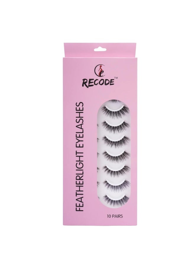 Recode RE05 Featherlight Eyelashes-Transparent Band,Pack of 10  - Image 2