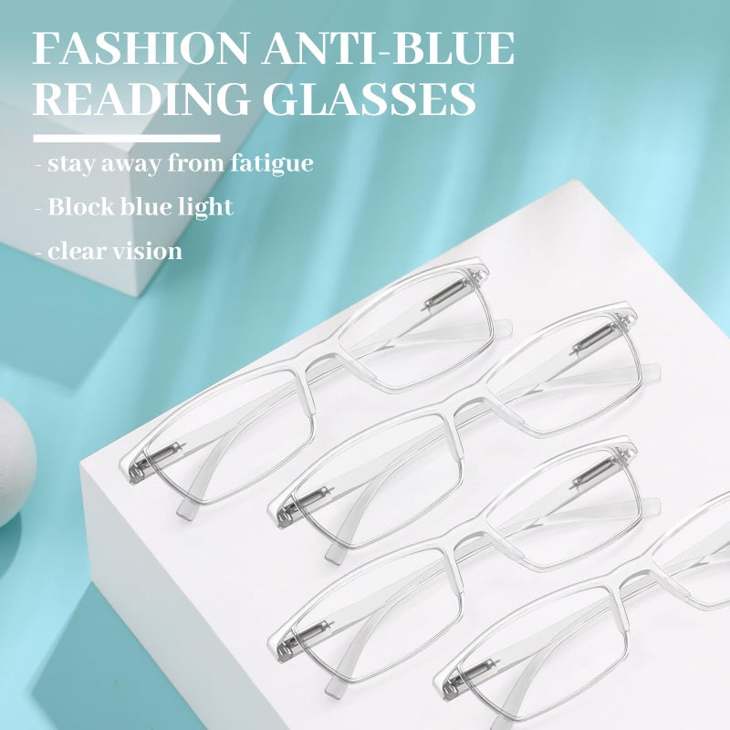 LUFF 4Pcs Anti-Blue-ray Reading Glasses Portable Ultra-Light Readers(1.25X) - Image 2