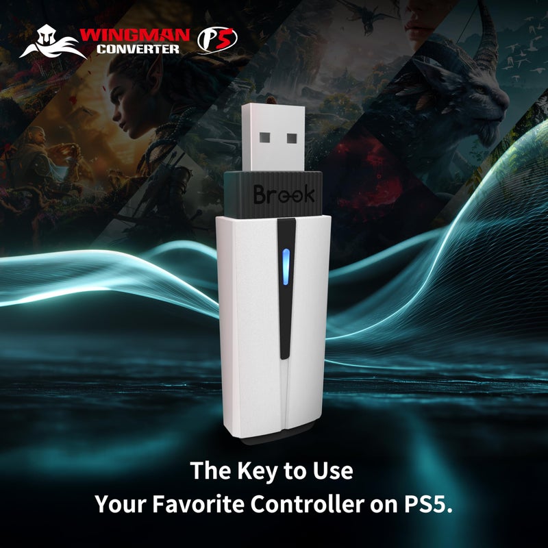 Brook Wingman P5 - P5 P4 PC Controller Converter with Wireless and Wired Support Vibration Six-Axis Motion Turbo Macro Remap via Converter Center Software (Exclusive Version) - Image 2