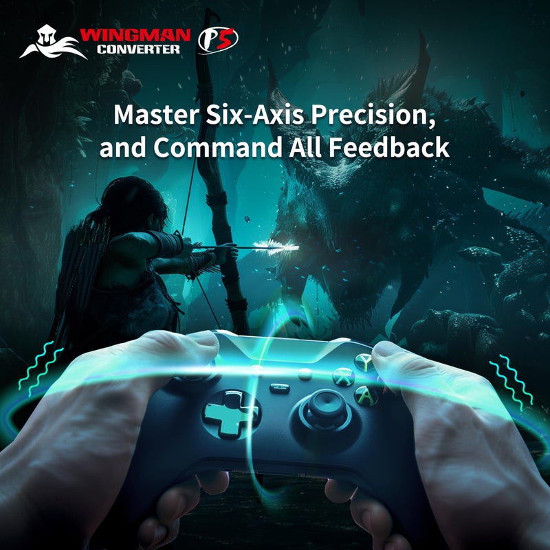 Brook Wingman P5 - P5 P4 PC Controller Converter with Wireless and Wired Support Vibration Six-Axis Motion Turbo Macro Remap via Converter Center Software (Exclusive Version) - Image 4