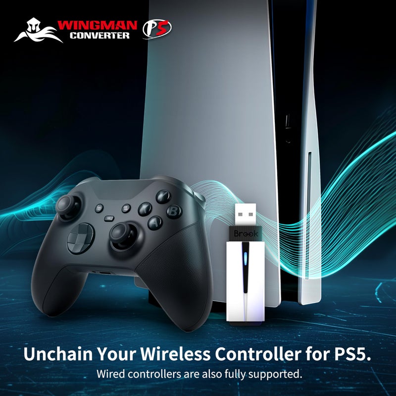 Brook Wingman P5 - P5 P4 PC Controller Converter with Wireless and Wired Support Vibration Six-Axis Motion Turbo Macro Remap via Converter Center Software (Exclusive Version) - Image 3