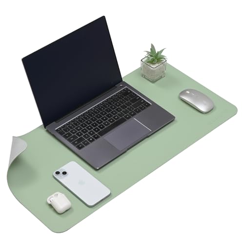 AROPANA Anti-Slip Extended Mouse Pad | PU Vegan Leather Desk Mat | Large Computer Desk Protector Pad with Suede Base for Keyboard, Laptop, Office & Home (70x35CM, Turquoise) - Image 1