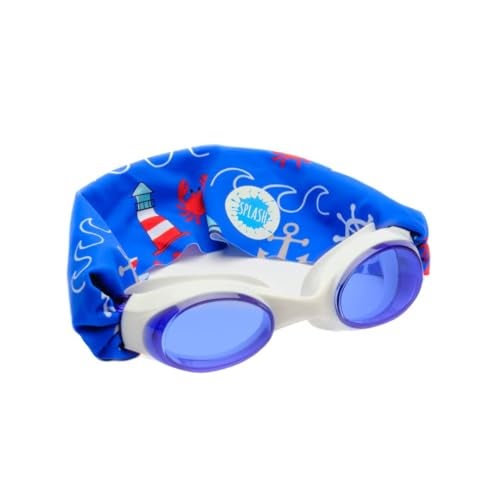 Splash Place KIDS SWIM GOGGLES with Fabric Strap - ANCHORS AWAY |Tangle-Free, Swimming Goggles for Kids, Comfy Fabric Strap Goggles - Image 2
