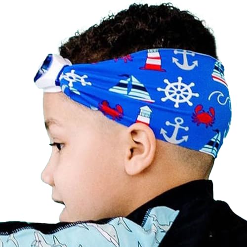 Splash Place KIDS SWIM GOGGLES with Fabric Strap - ANCHORS AWAY |Tangle-Free, Swimming Goggles for Kids, Comfy Fabric Strap Goggles - Image 1